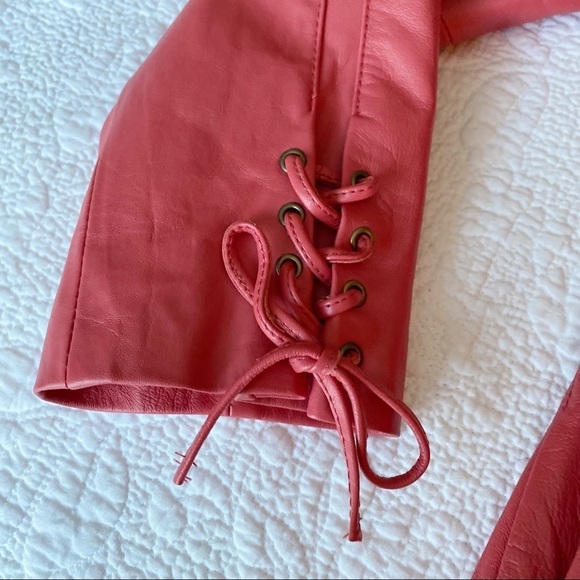 Bradley Bayou 100% Leather Peplum Ruffle Zip Front Jacket - XXS - Picture 6 of 15